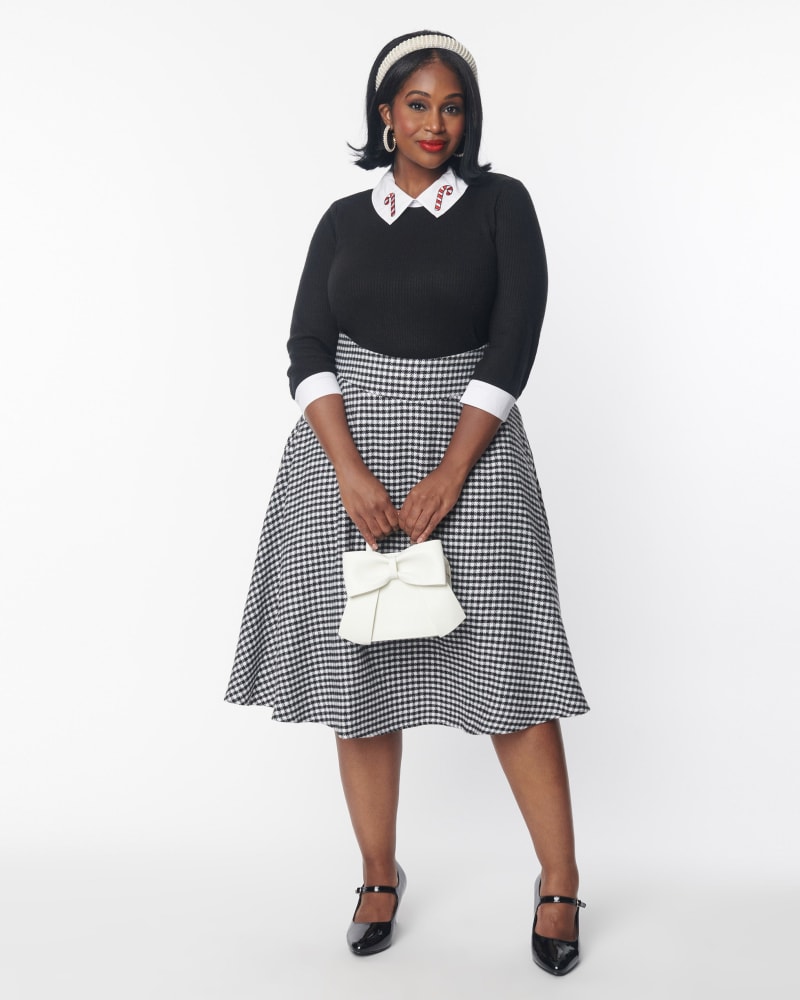 Houndstooth swing skirt best sale